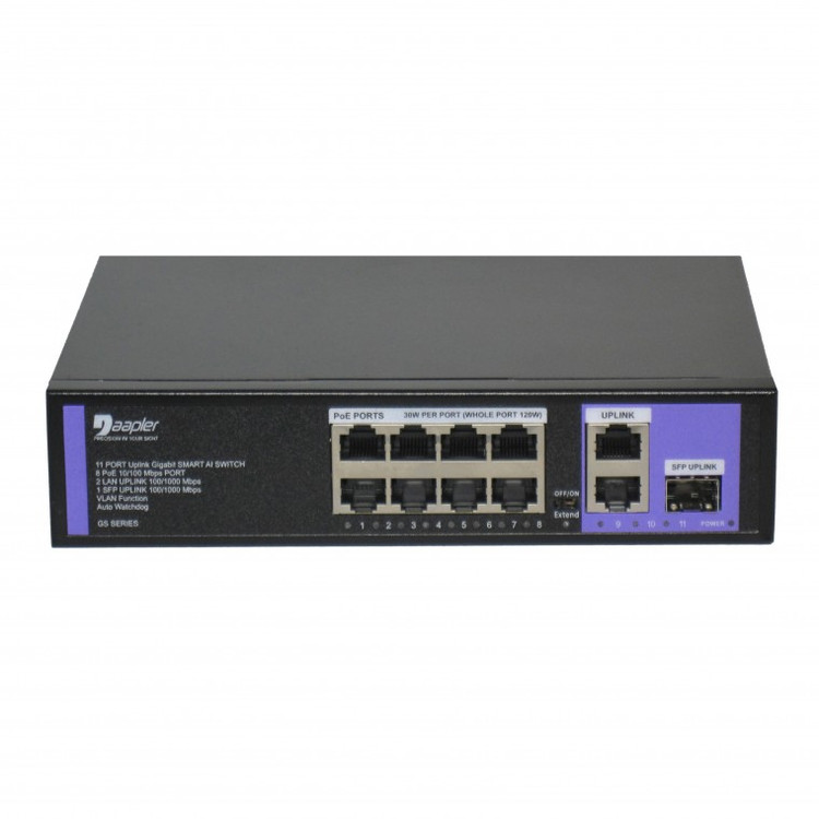 8 پورت PoE 10/100 و 2 پورت آپلینک 100/1000